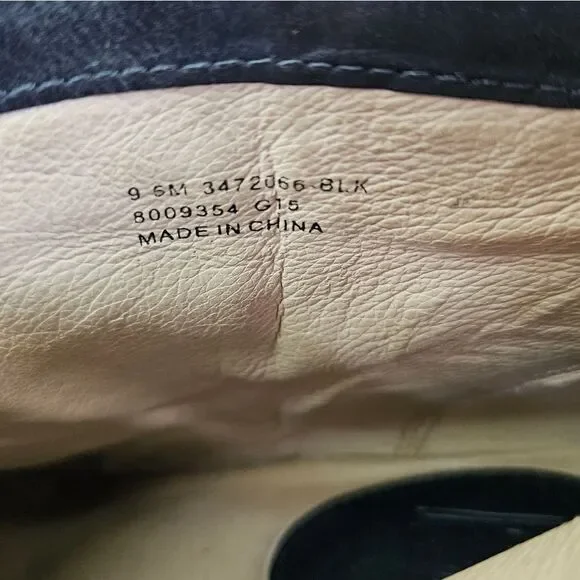 Frye Renee Seam Short Leather Stacked Heel Pointed Toe Boot Bootie In Black 9 - Picture 14 of 16